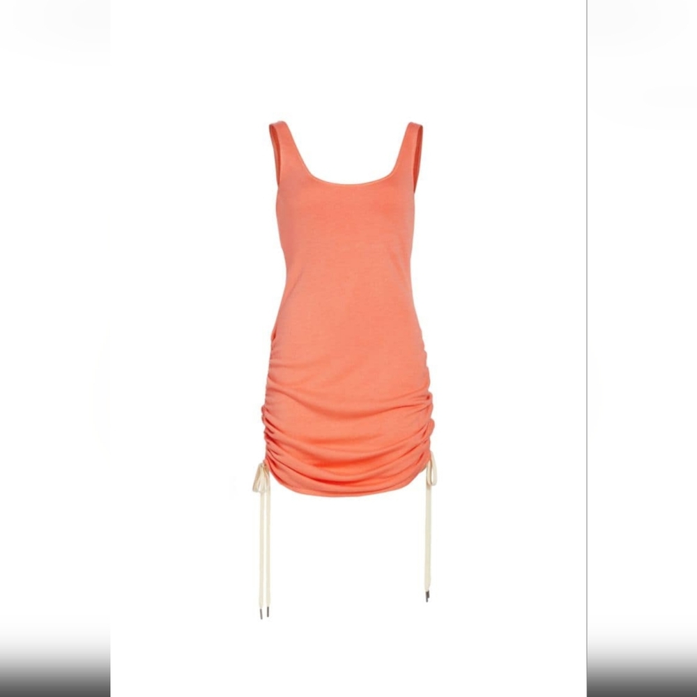 n:PHILANTHROPY Orange Ruched Sleeveless Terry Dress